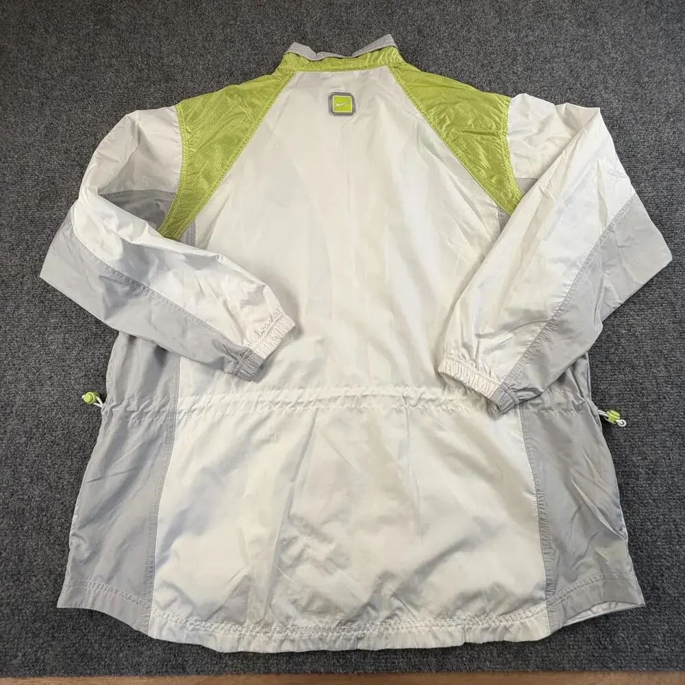 Nike Men's Windbreaker Jacket XL 16-18 White Gray Green #1275‎